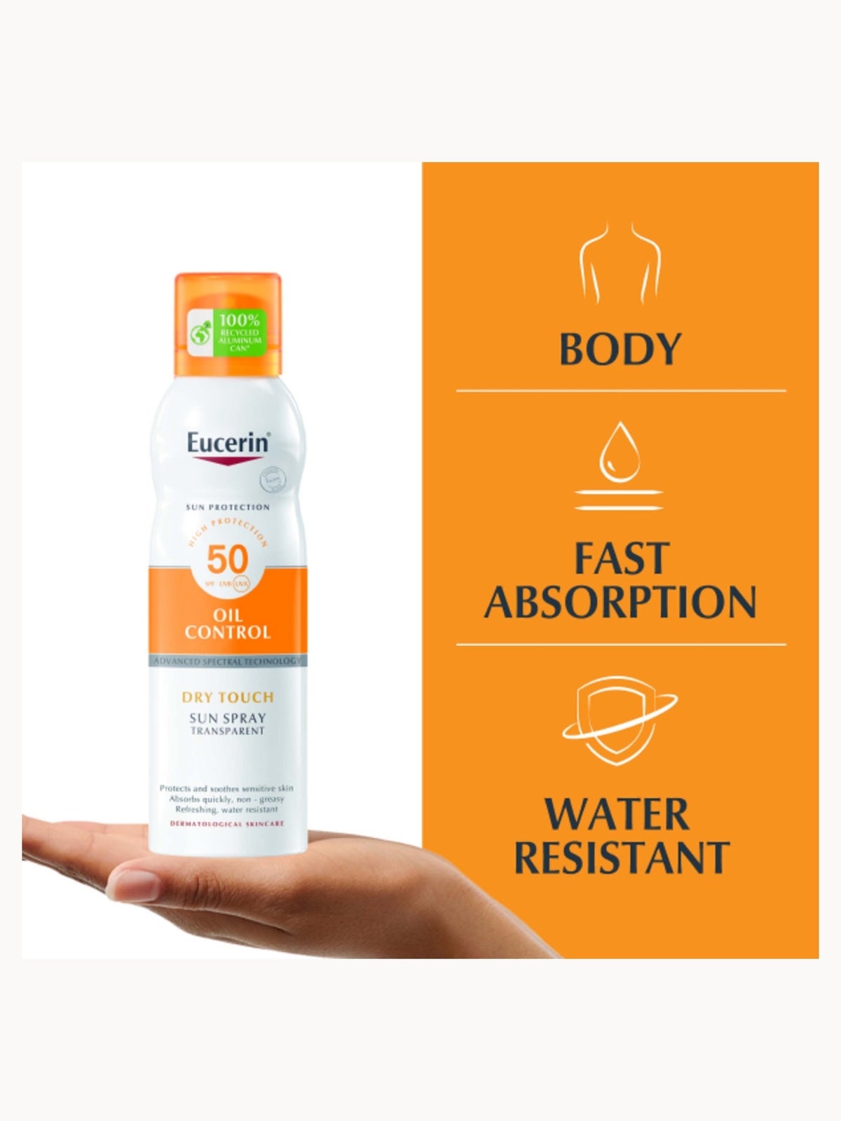 Eucerin Sensitive Protect Transparent Dry Touch Sun Spray SPF50 200ml 3