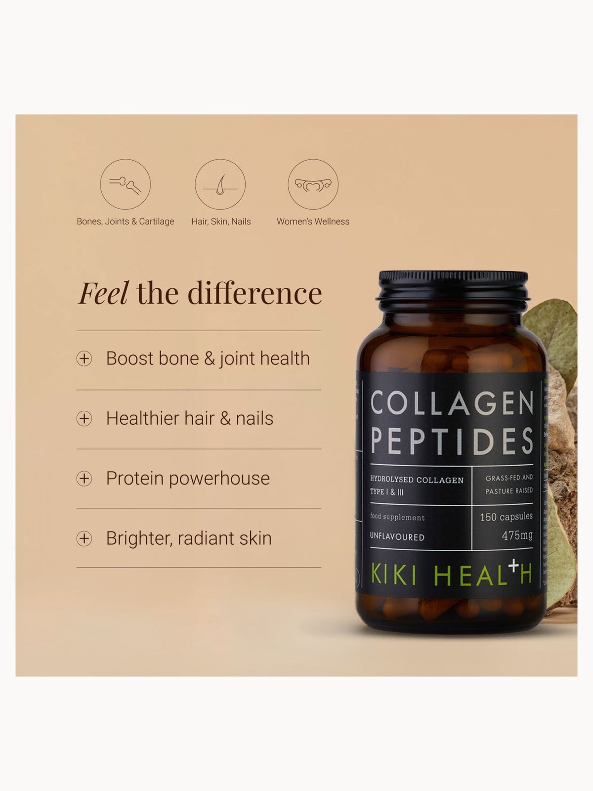 KIKI Health Collagen Bovine Peptides 150 Vegicaps, photo 2