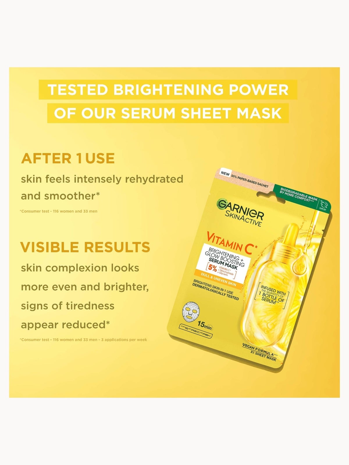 Garnier SkinActive Moisture Bomb Hydrating and Brightening Vitamin C Sheet Mask Set of 5 2
