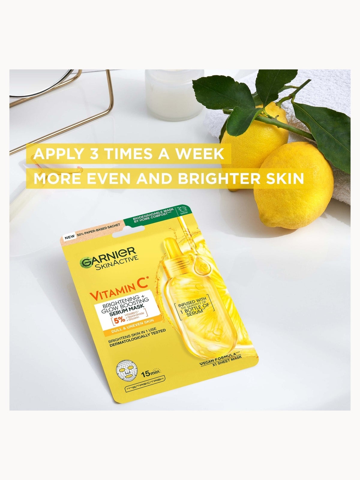 Garnier SkinActive Moisture Bomb Hydrating and Brightening Vitamin C Sheet Mask Set of 5 4