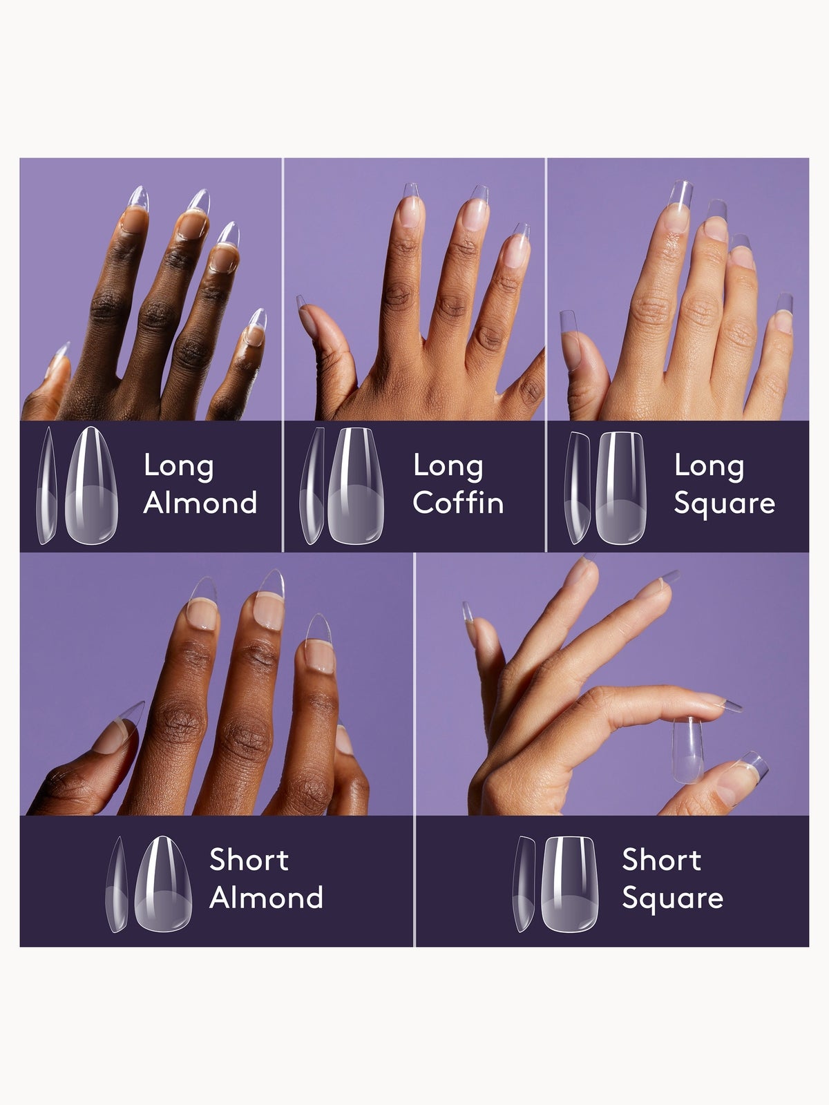 Mylee Fix 'N' Flash Tips - Short Almond 3