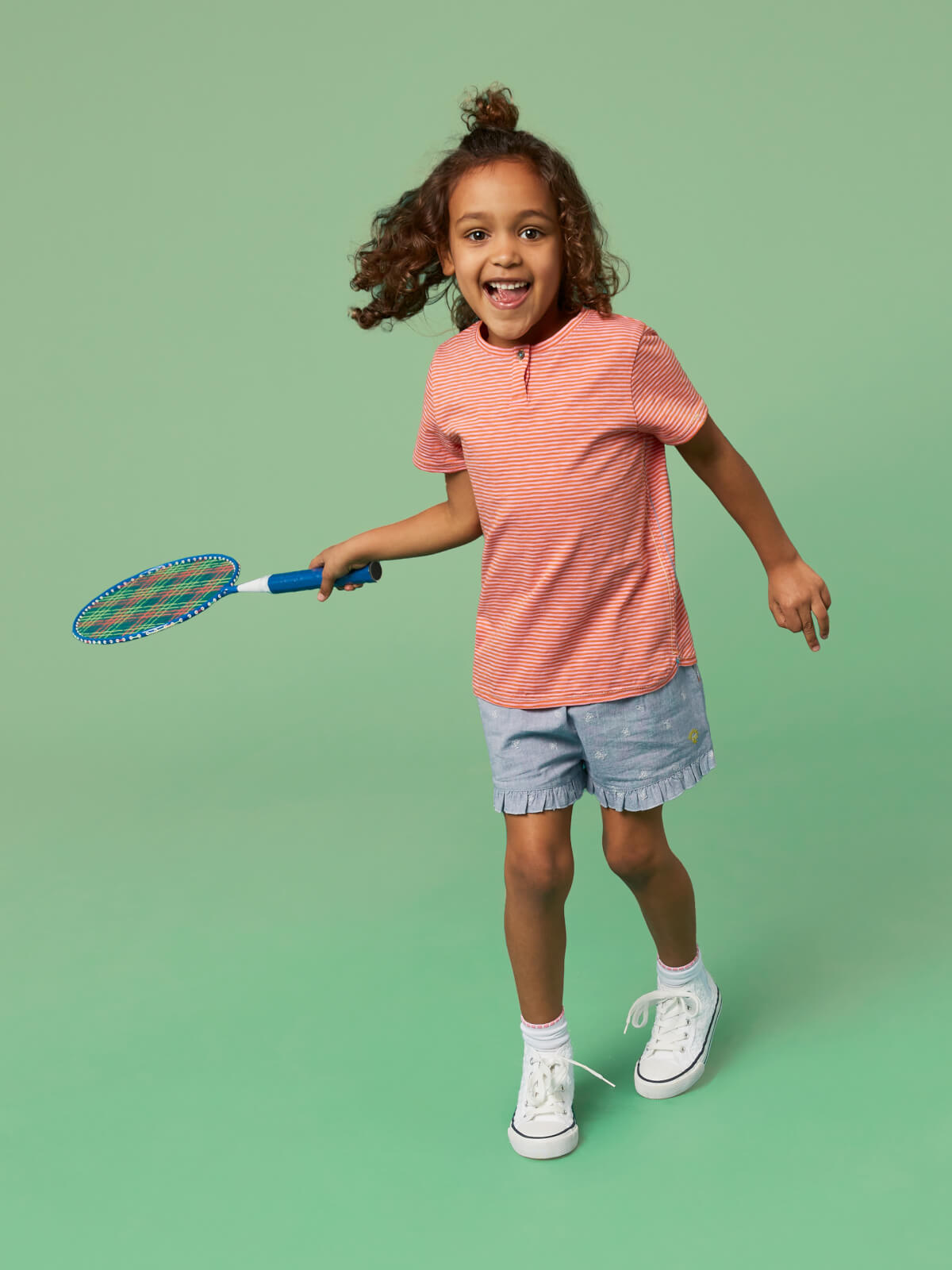 Rüschenshorts aus Chambray - 7-8