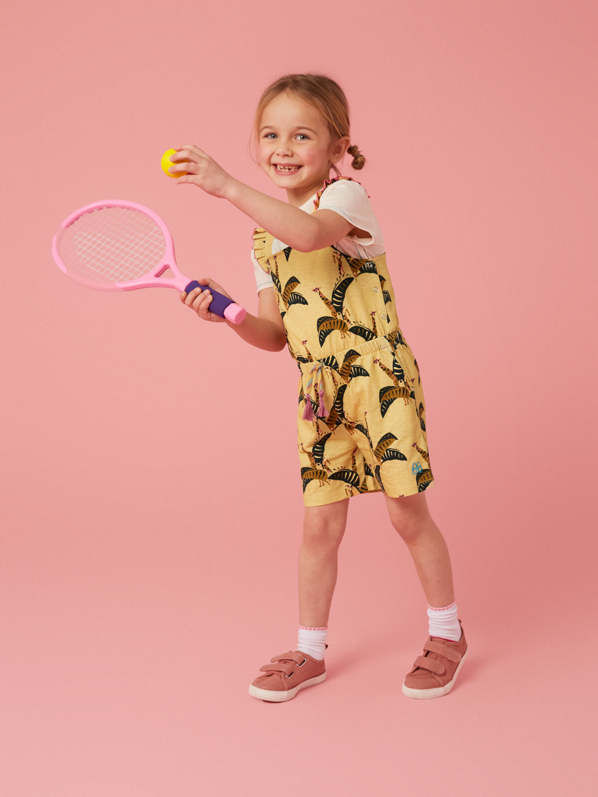 Ava Kurze Latzhose mit Print - 3-4