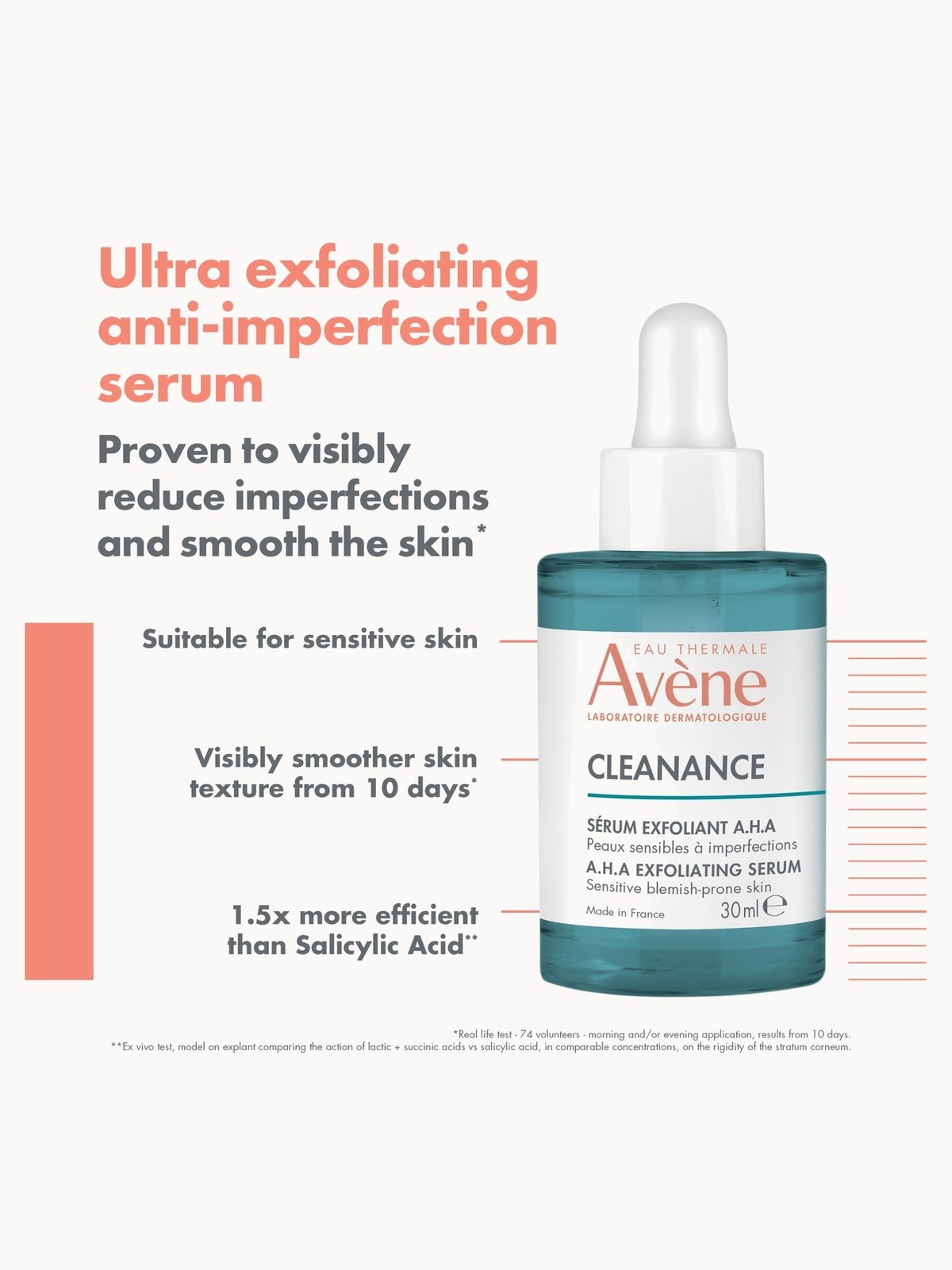 Avène Cleanance A.H.A Exfoliating Serum for Skin with Imperfections 30ml 3