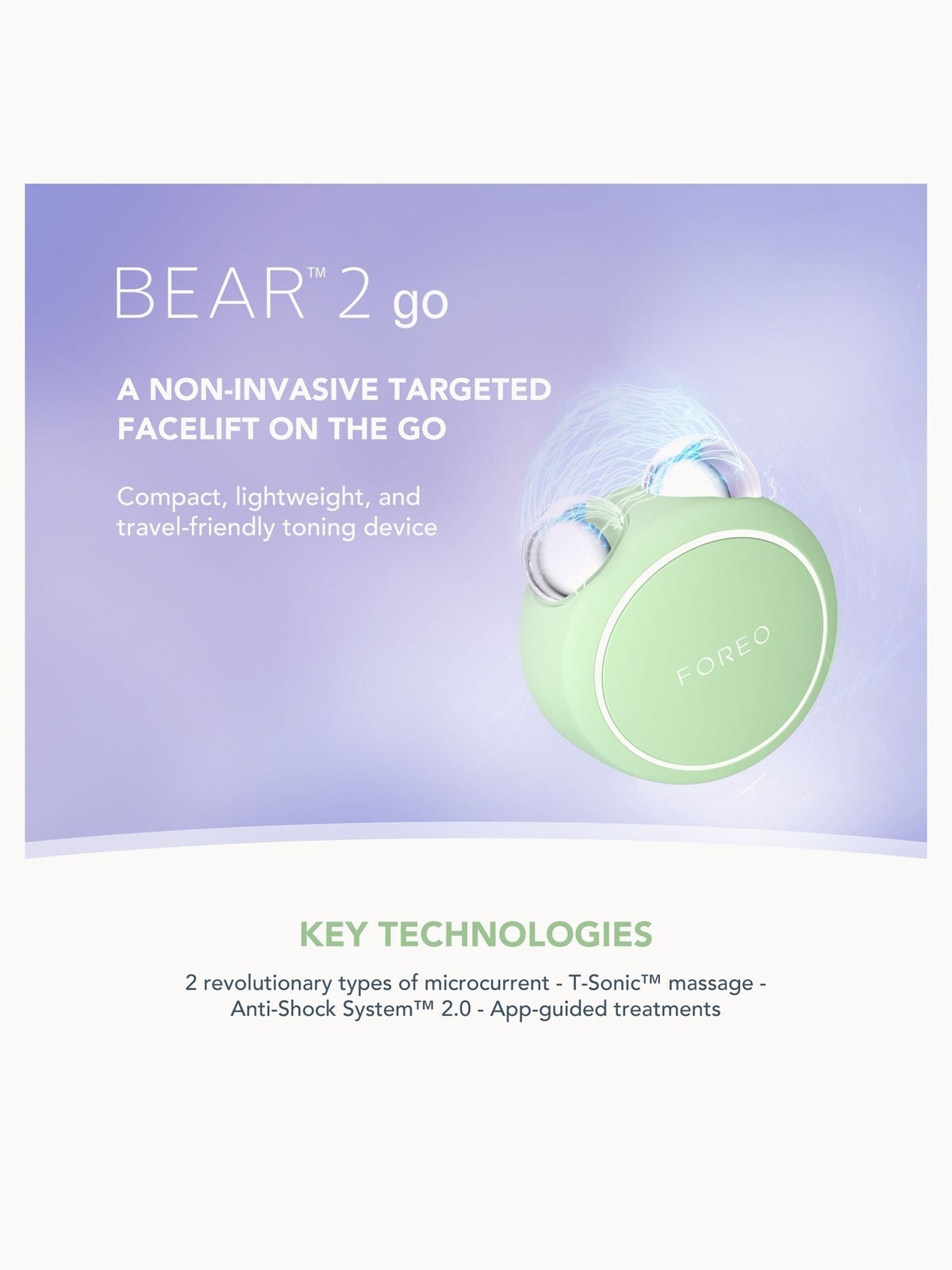 FOREO BEAR 2 Go Facial Toning Device - Pistachio 2
