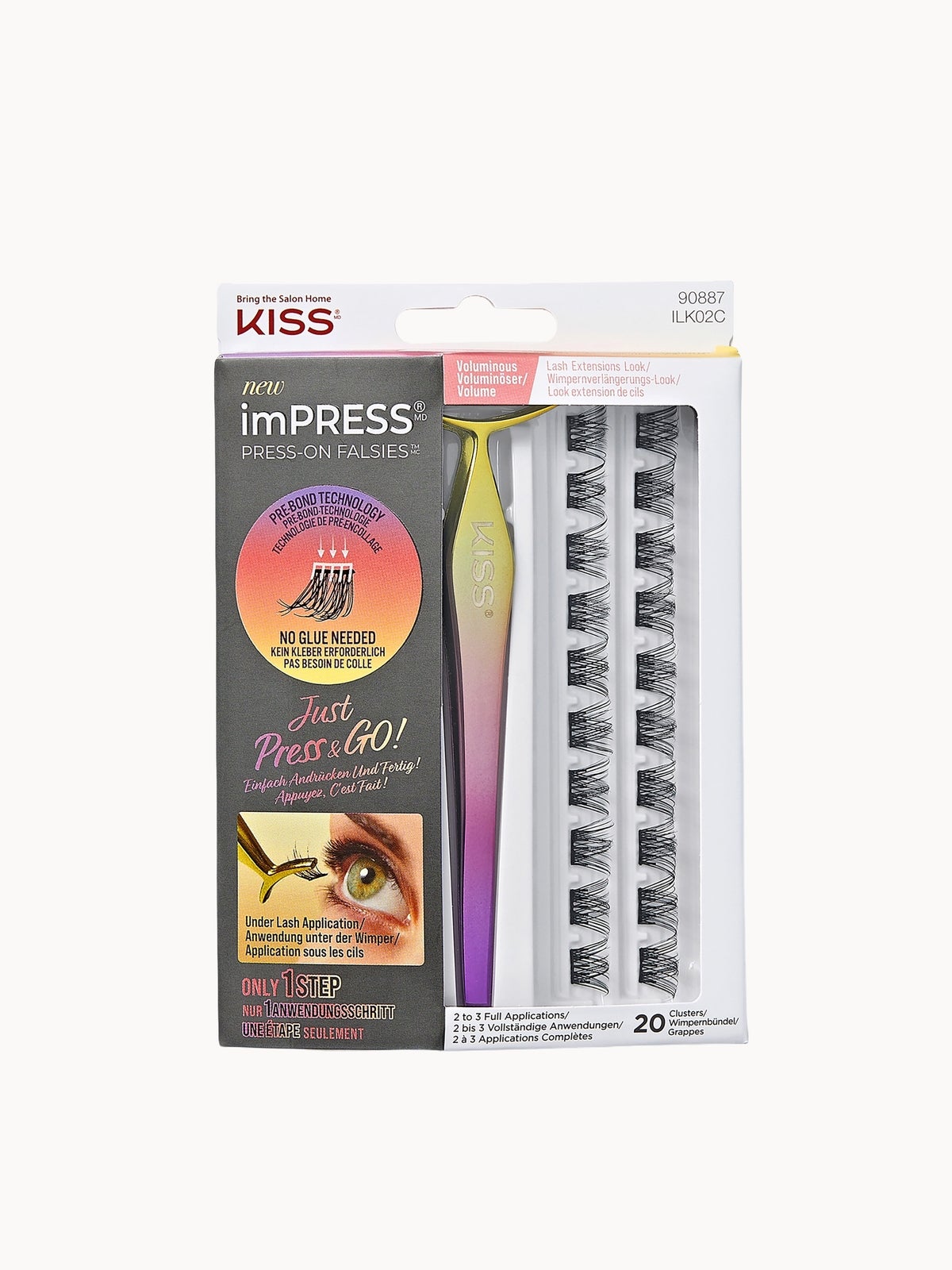 Kiss imPRESS Falsies Press-on False Lash Kit - Voluminous