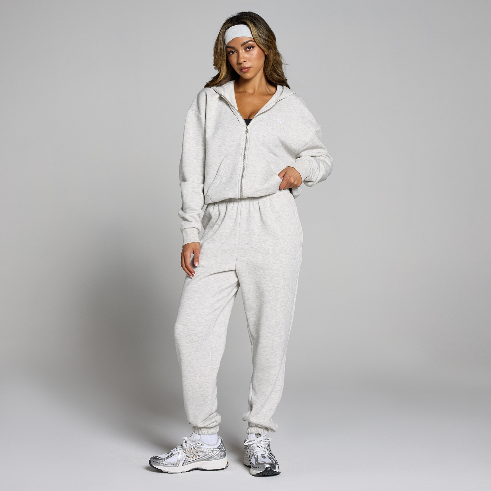 Thumbnail - MP Damen Basics Kapuzenpulli mit durchgehendem Reißverschluss – Hellgrau - XS