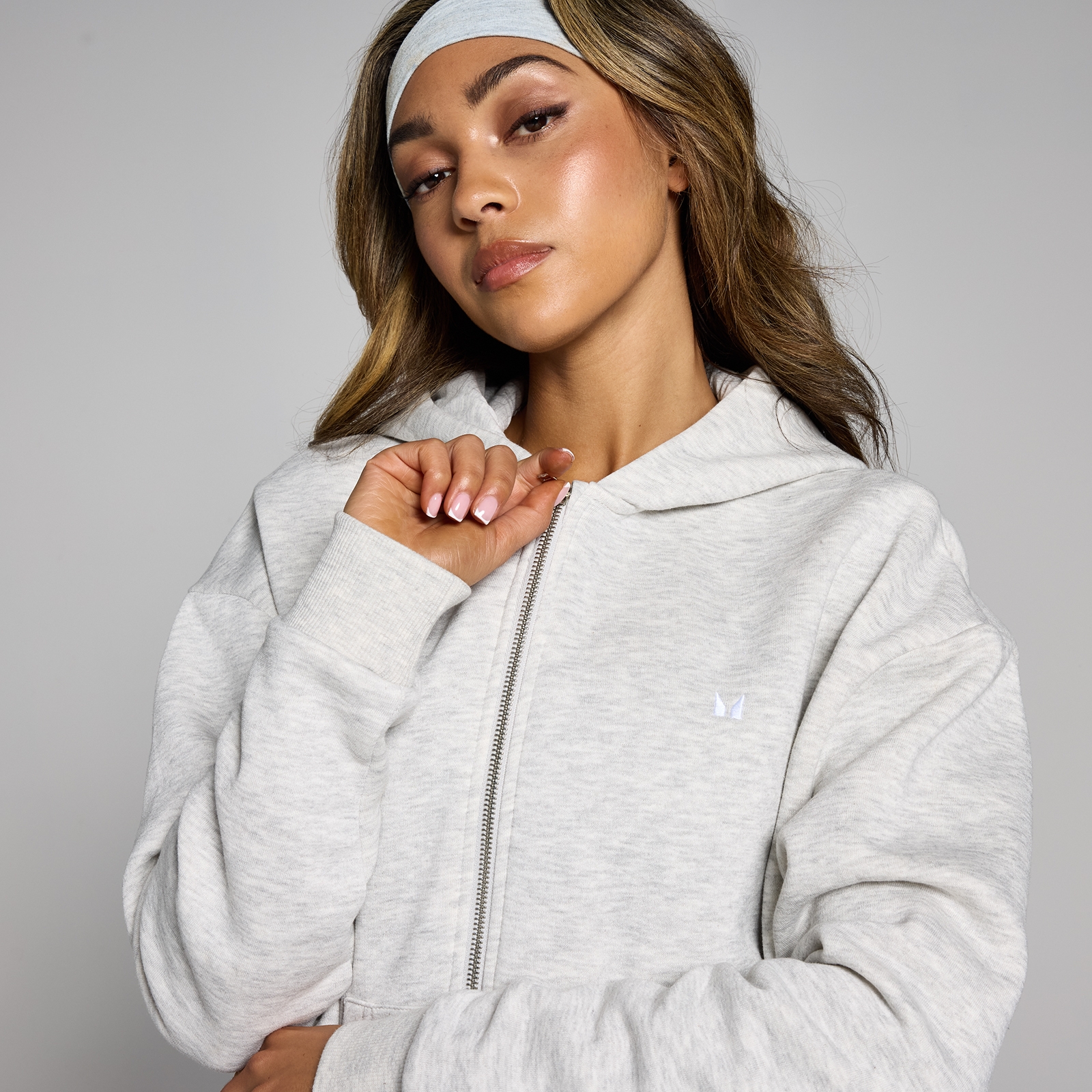 Thumbnail - MP Damen Basics Kapuzenpulli mit durchgehendem Reißverschluss – Hellgrau - XS