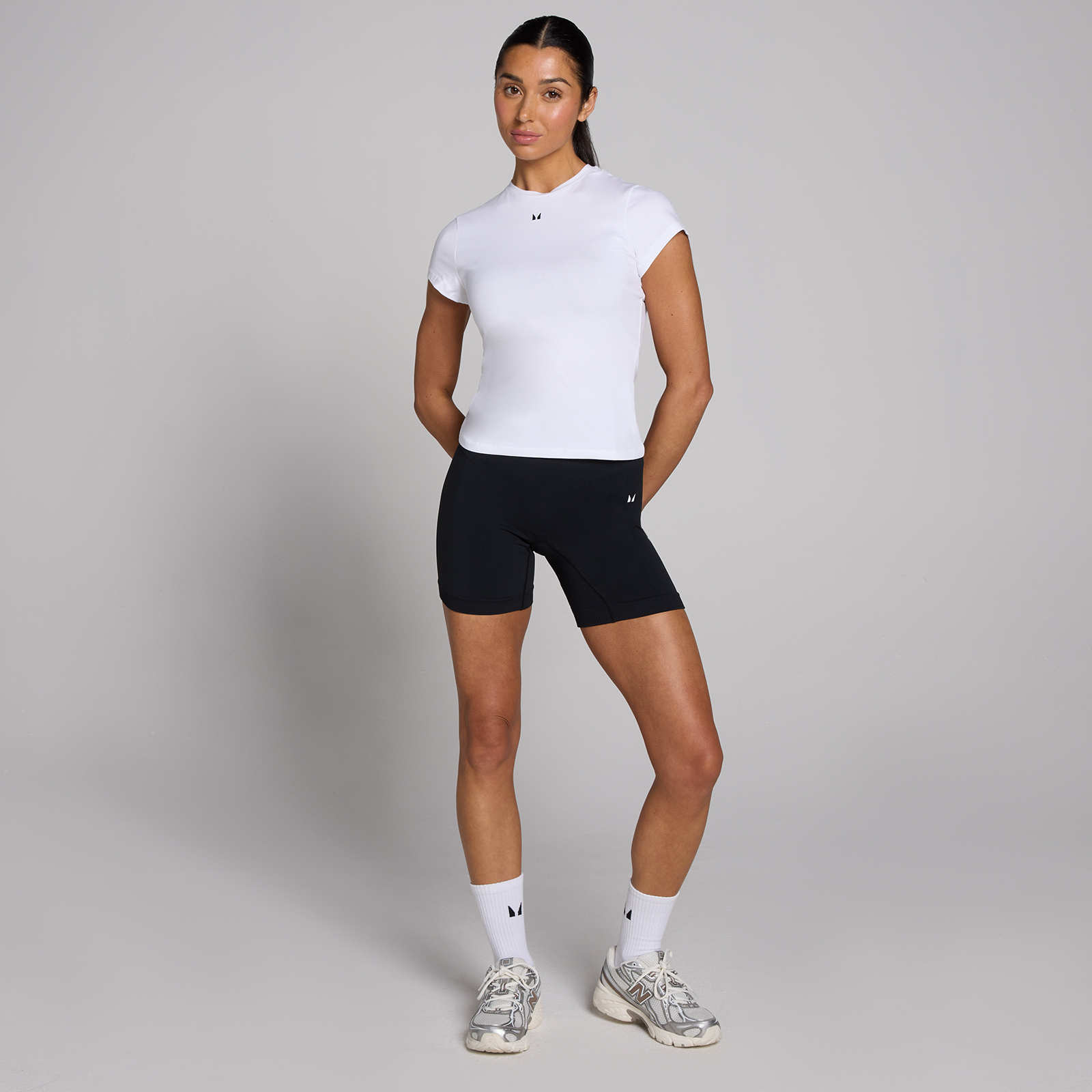 Thumbnail - MP Damen Basics Körperbetontes Kurzarm-T-Shirt – Weiß - S