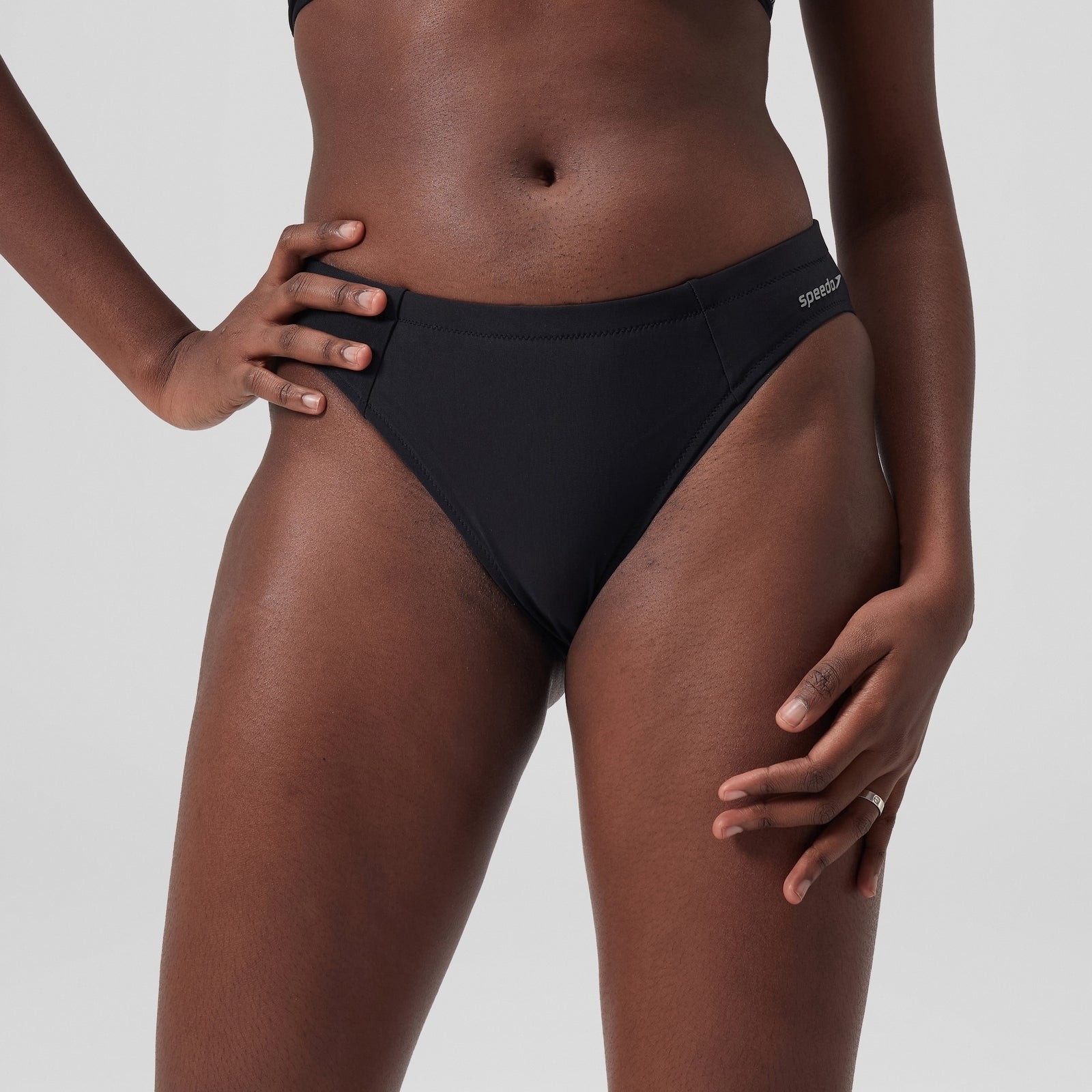 Women's Solid Classic Bikini Bottom Dark Grey