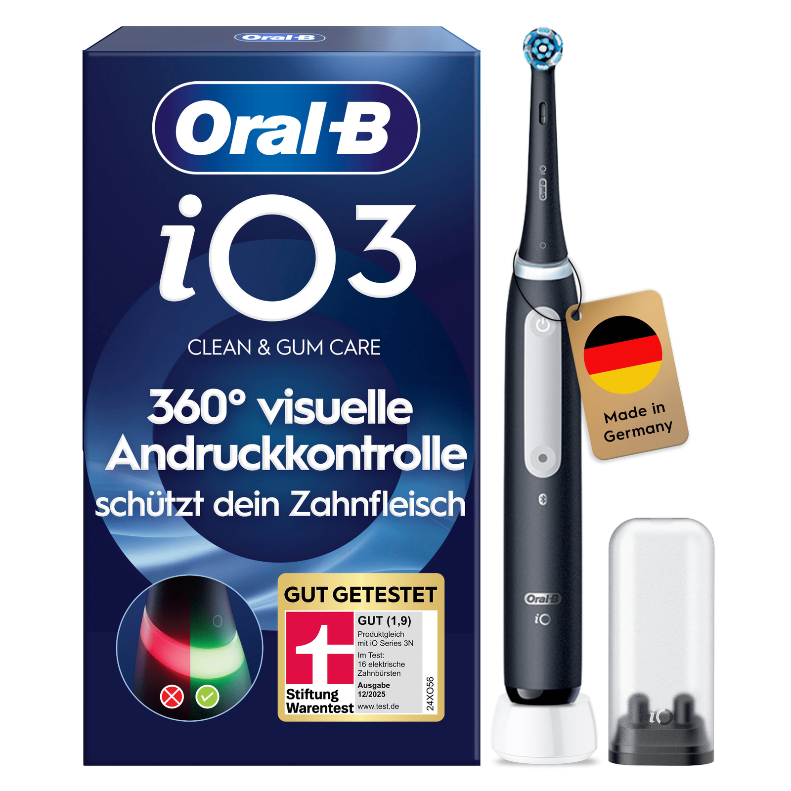 Oral-B iO Series 3 Elektrische Zahnbürste - Schwarz - 3 Reinigungsmodi - Drucksensor - Bild 8