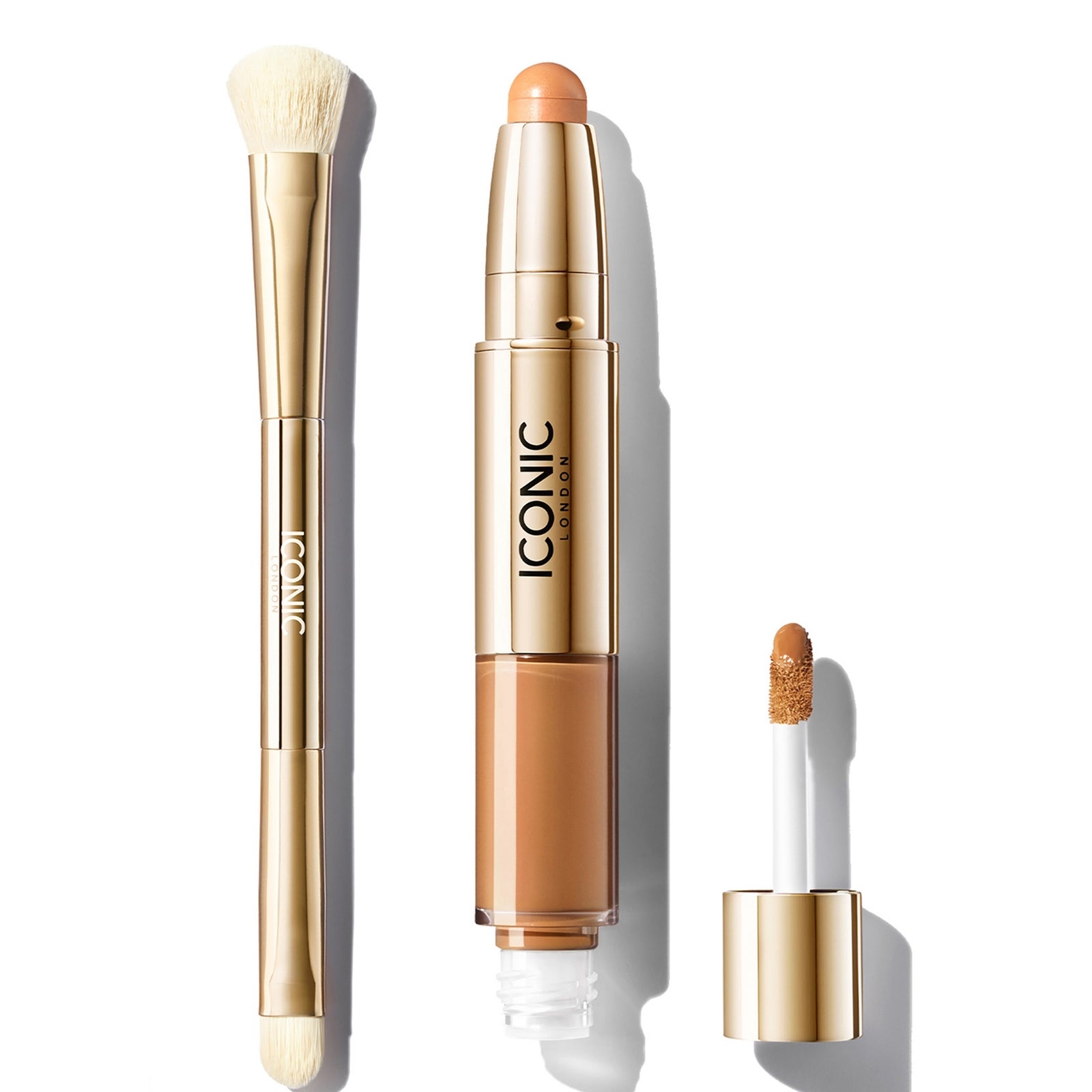 ICONIC London Radiant Concealer and Brush Bundle (Various Shades) - Neutral Tan