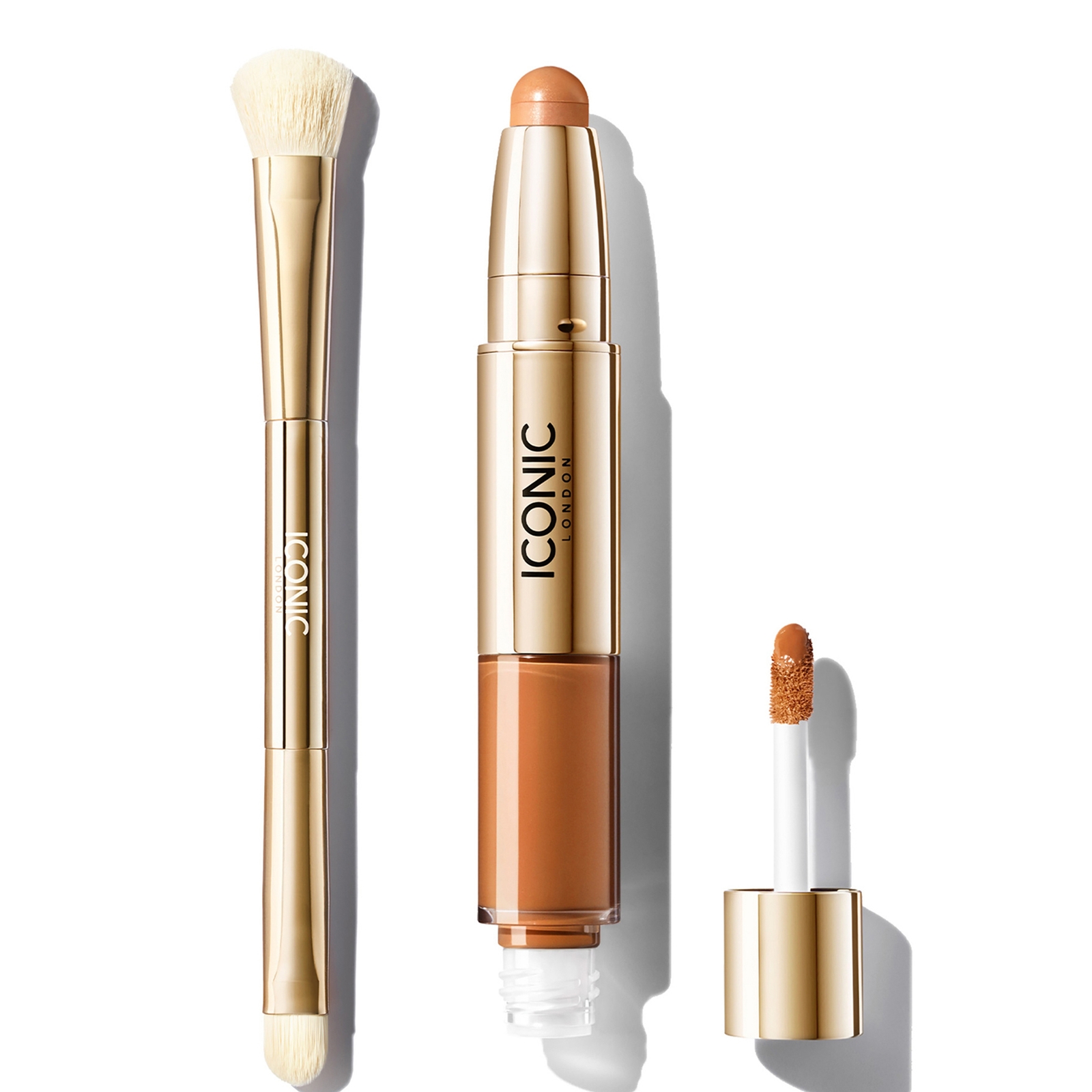 ICONIC London Radiant Concealer and Brush Bundle (Various Shades) - Warm Deep