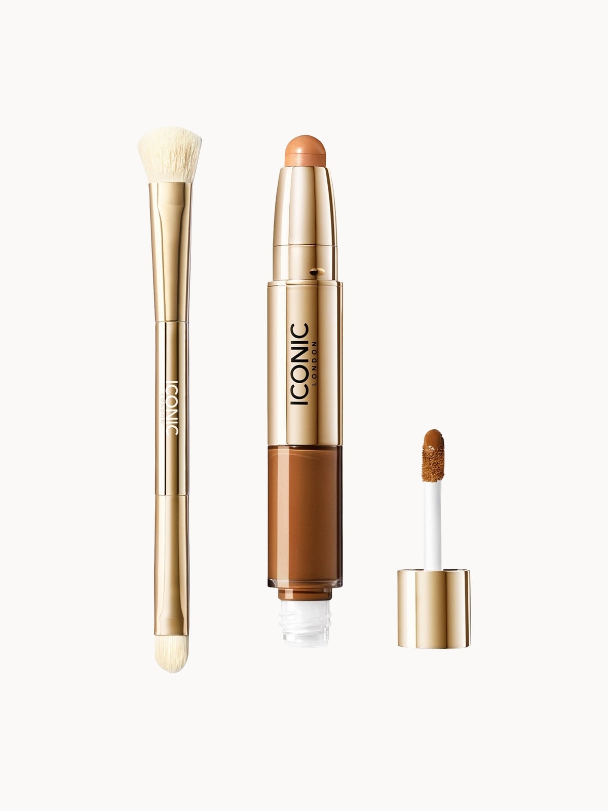 ICONIC London Radiant Concealer and Brush Bundle (Various Shades) - Neutral Deep