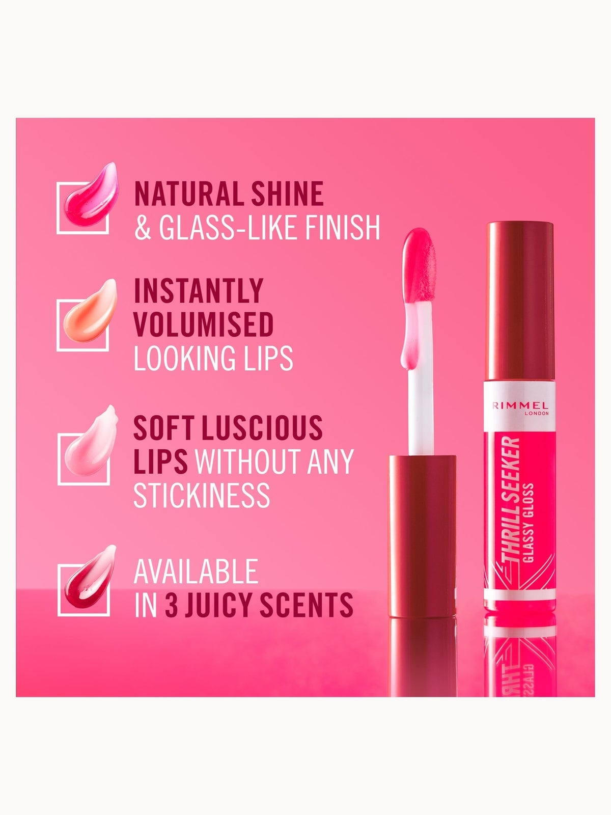 Rimmel London Thrill Seeker Glassy Lip Gloss 10ml (Various Shades) - 600 Berry Glace 4