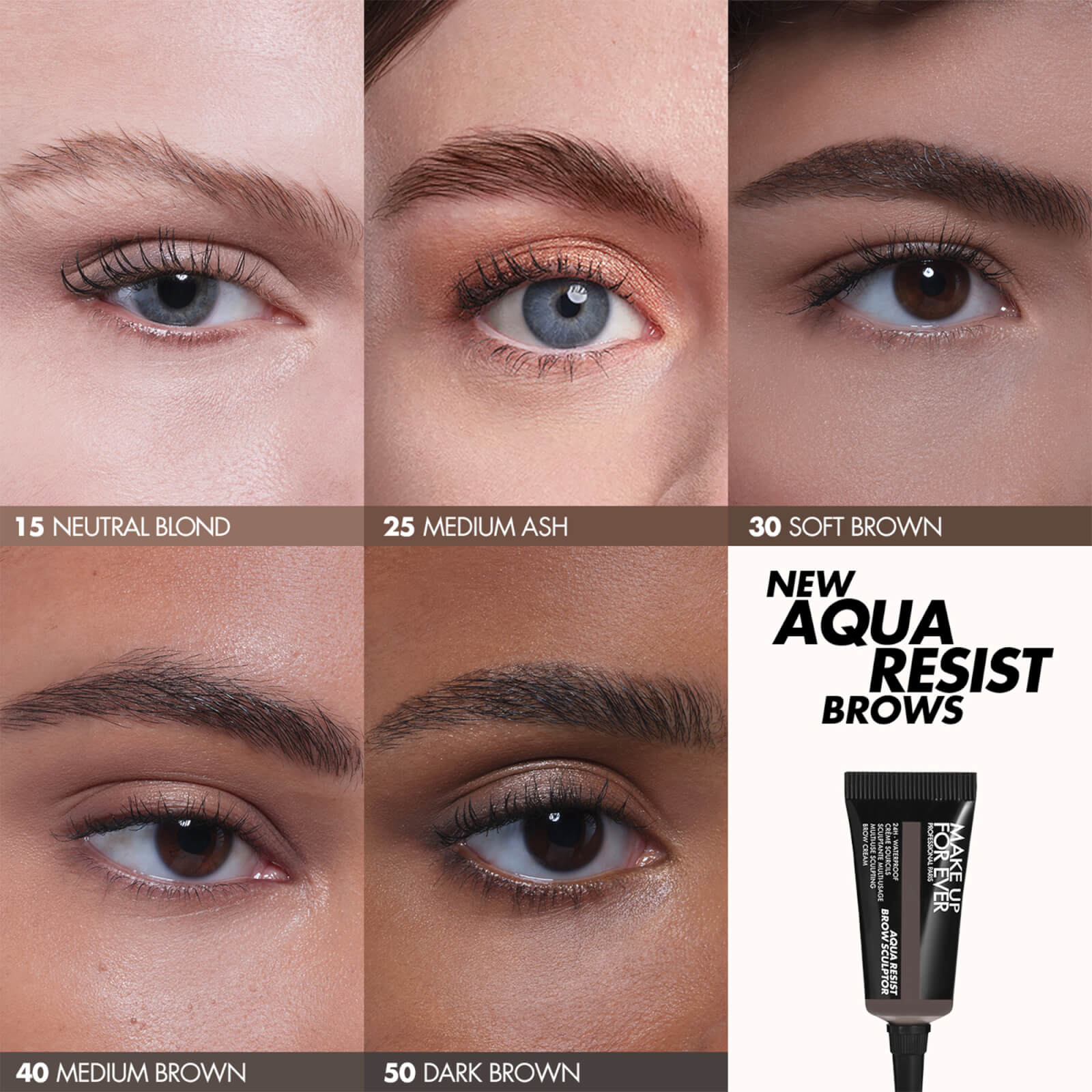 MAKE UP FOR EVER Aqua Resist Brow Sculptor Kit 7g (Various Shades) - 15 - Neutral Blonde 3