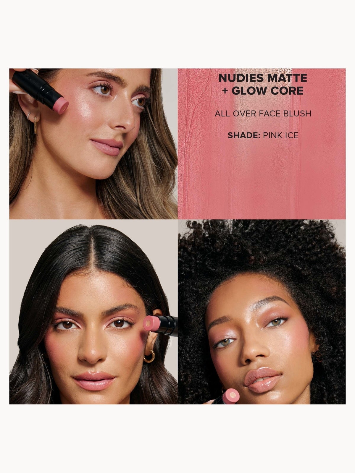 NUDESTIX Nudies Matte and Glow Core All Over Face Blush Colour 6g (Various Shades) - Pink Ice 2