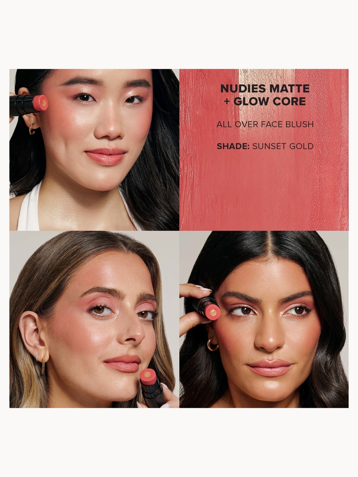 NUDESTIX Nudies Matte and Glow Core All Over Face Blush Colour 6g (Various Shades) - Sunset Gold 2