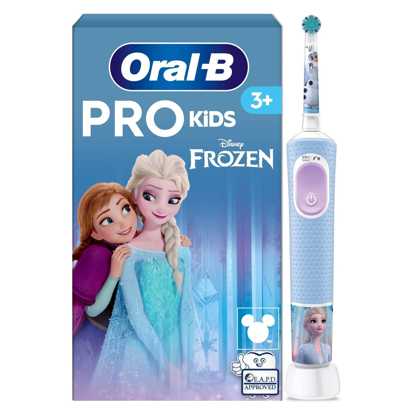 Oral-B Blau/Lila Pro Kids Die Eiskönigin Prinzessin Elektrische Zahnbürste Für Kinder Ab 3 Jahren, Enthält Sensitive+-Modus Für Zahnpflege, Extra Weiche Borsten, 1 Bürstenkopf, 4 Aufkleber, - Image 5