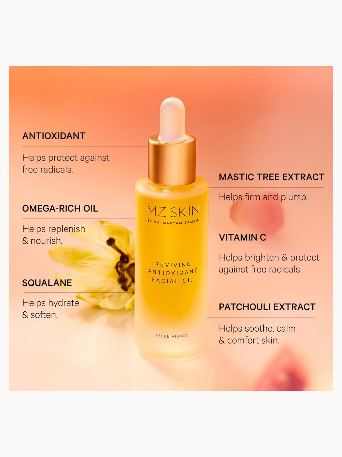 MZ Skin Reviving Antioxidant Facial Oil 30ml 4