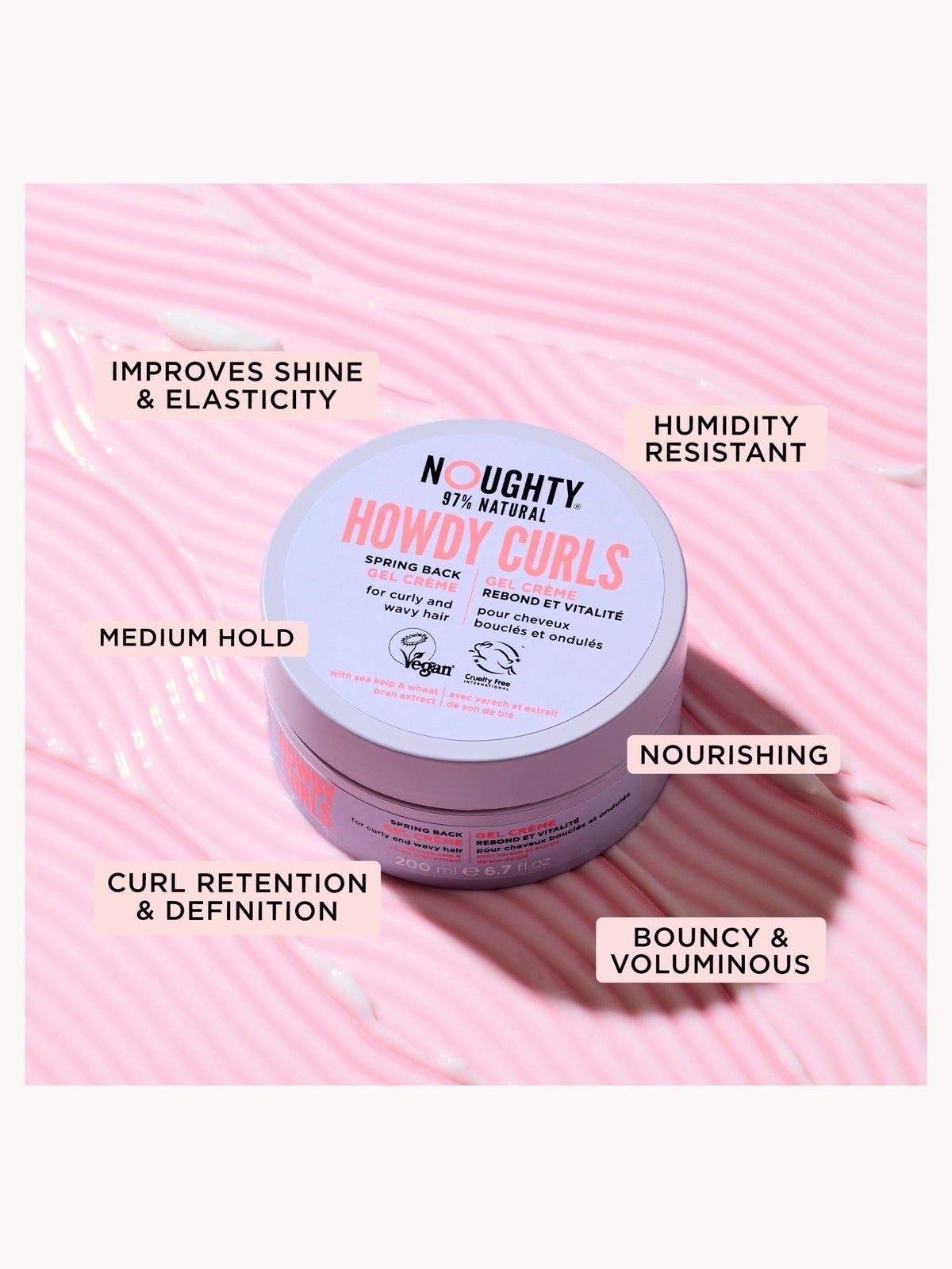 Noughty Howdy Curls Spring Back Gel Crème 200ml 3