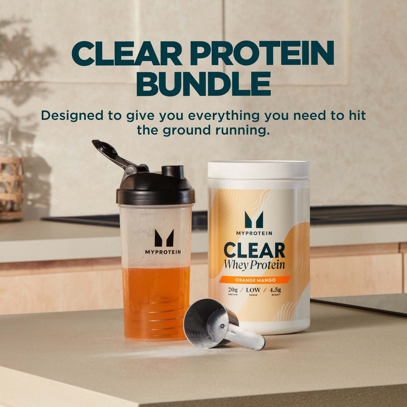 Myprotein Clear Protein Bundle - Shaker - Orange Mango