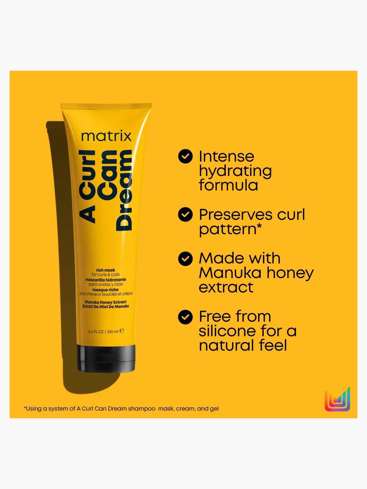 Matrix A Curl Can Dream Manuka Honey Infused Shampoo, Mask and Leave-in Cream Routine for Curls and Coils 4