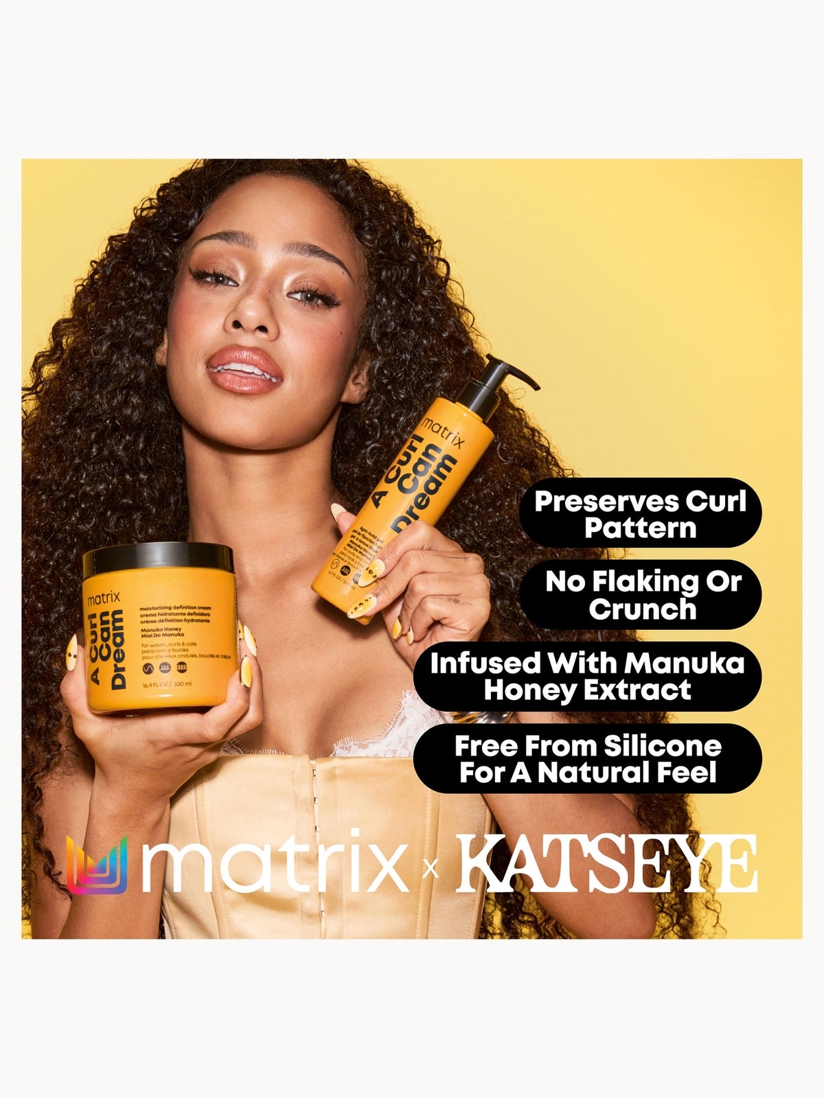 Matrix A Curl Can Dream Manuka Honey Infused Shampoo, Mask, Leave-in Cream and Hair Gel for Curls and Coils 2