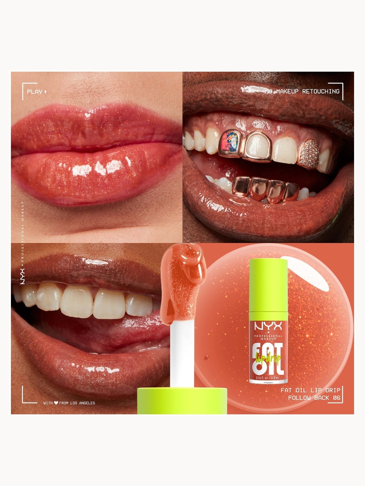 NYX Professional Makeup Fat Oil Lip Drip 12H Hydration Non-Sticky Finish Lip Gloss 4.8ml (Various Shades) - FOLLOW BACK 2
