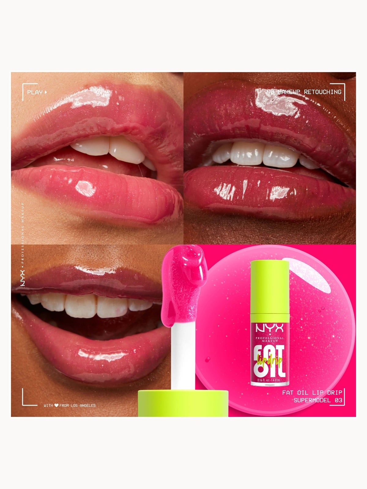 NYX Professional Makeup Fat Oil Lip Drip 12H Hydration Non-Sticky Finish Lip Gloss 4.8ml (Various Shades) - SUPERMODEL 2