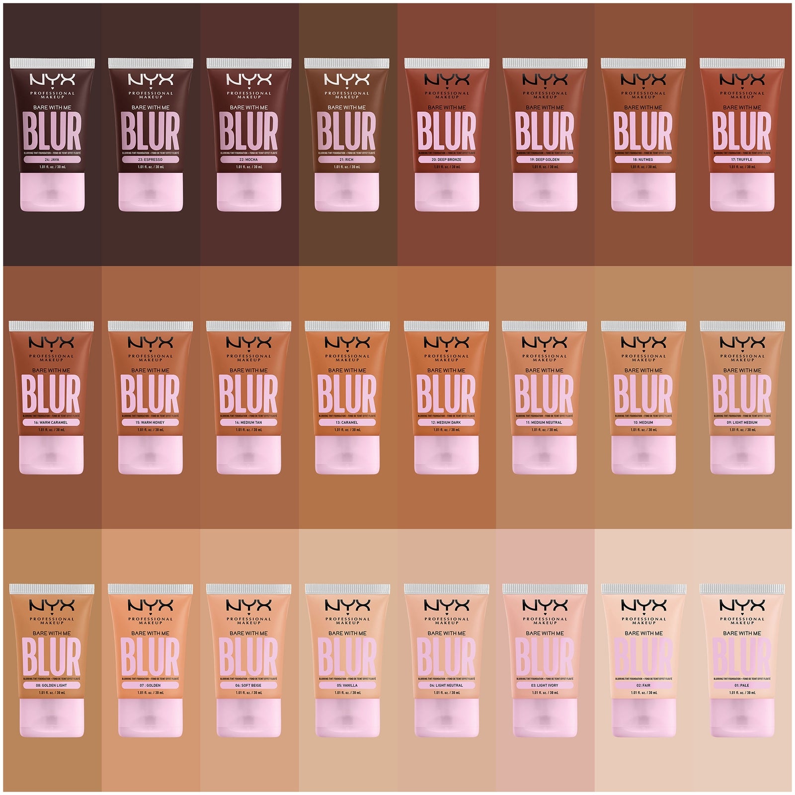 NYX Professional Makeup Bare With Me Blur Tint Foundation 30ml (Varios Shades) - Java 4