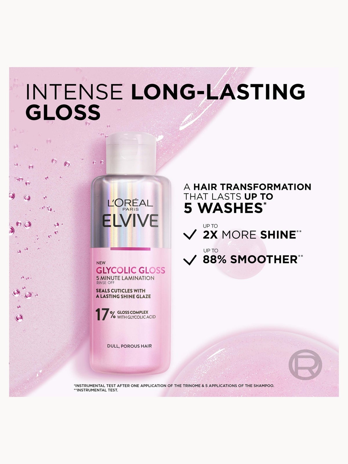 L'Oréal Paris Elvive Glycolic Gloss Rinse-Off 5 minute Lamination Treatment for Dull Hair 150ml 3