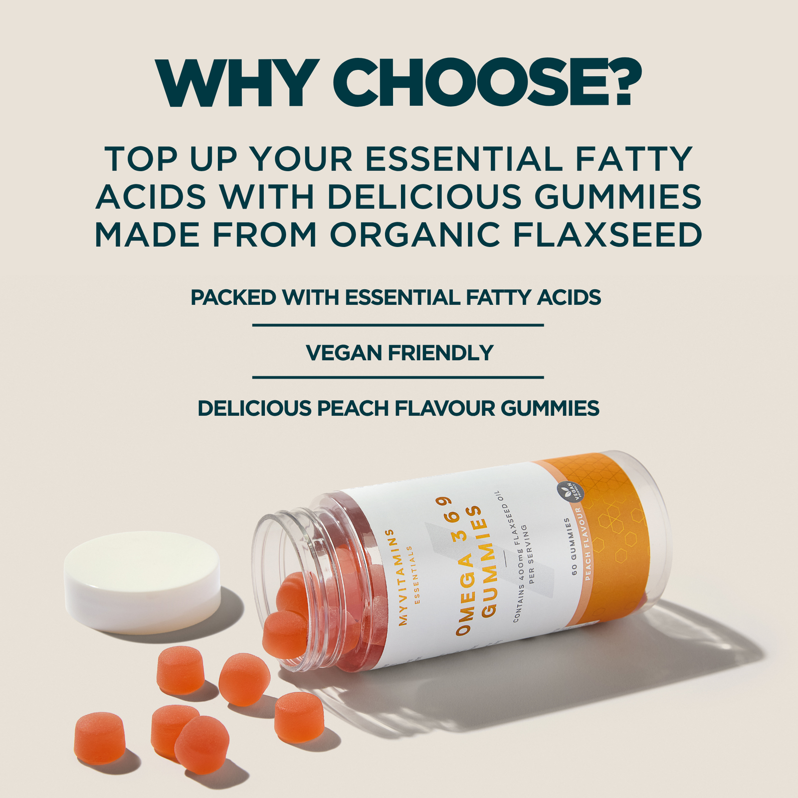 Myprotein Omega 3-6-9 Gummies - 60gummies - Peach