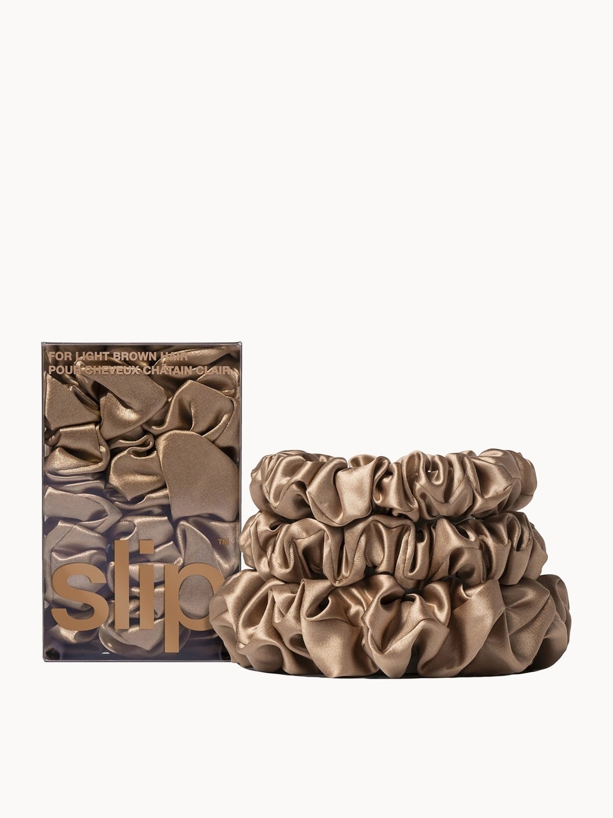 Slip Pure Silk Back To Basics Assorted Scrunchie Set (Various Colours) - Light brown