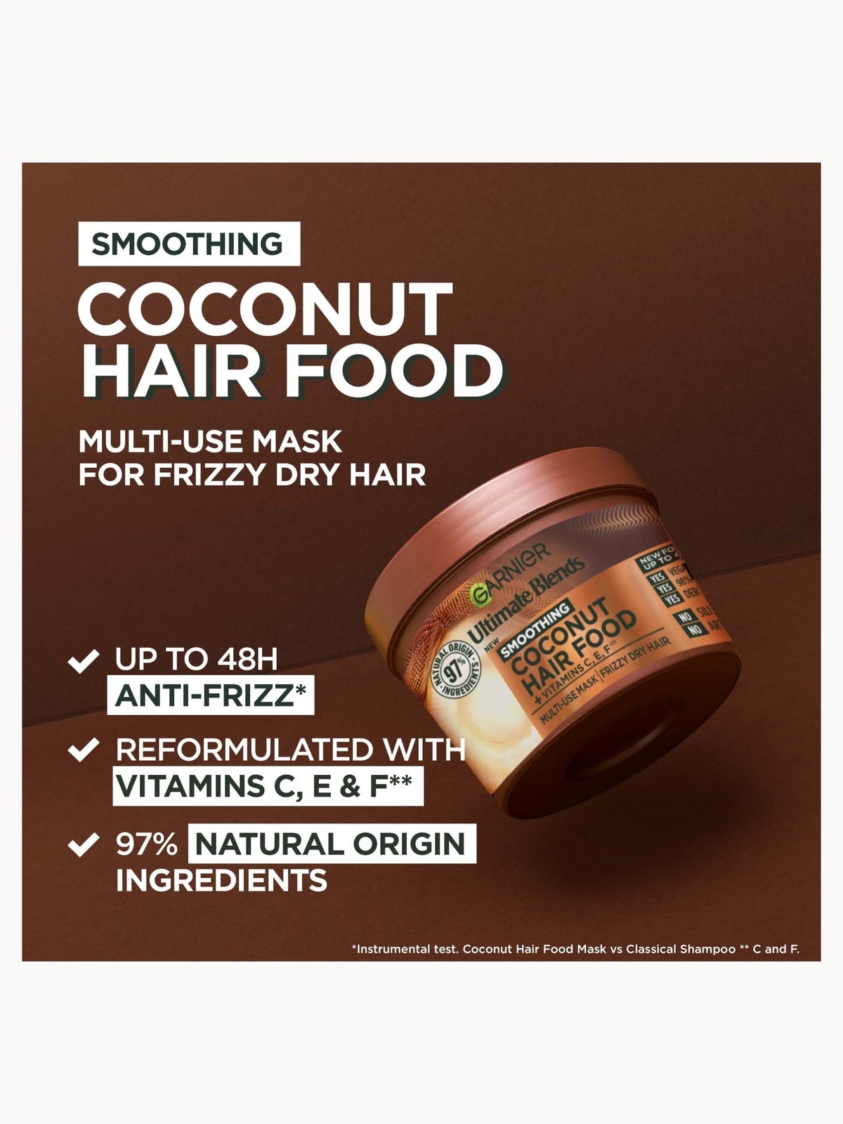Garnier Ultimate Blends Coconut 3-in-1 Frizzy Hair Mask Duo 3