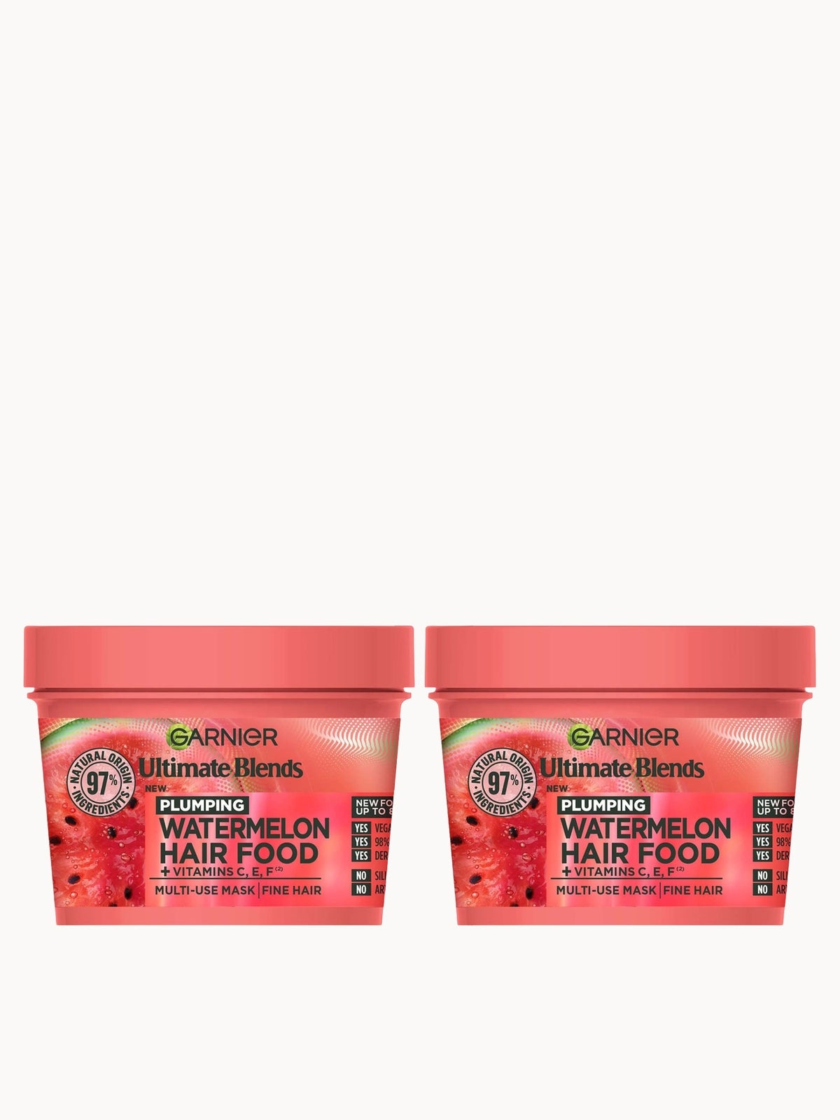 Garnier Ultimate Blends Watermelon 3-in-1 Plumping Hair Mask Duo