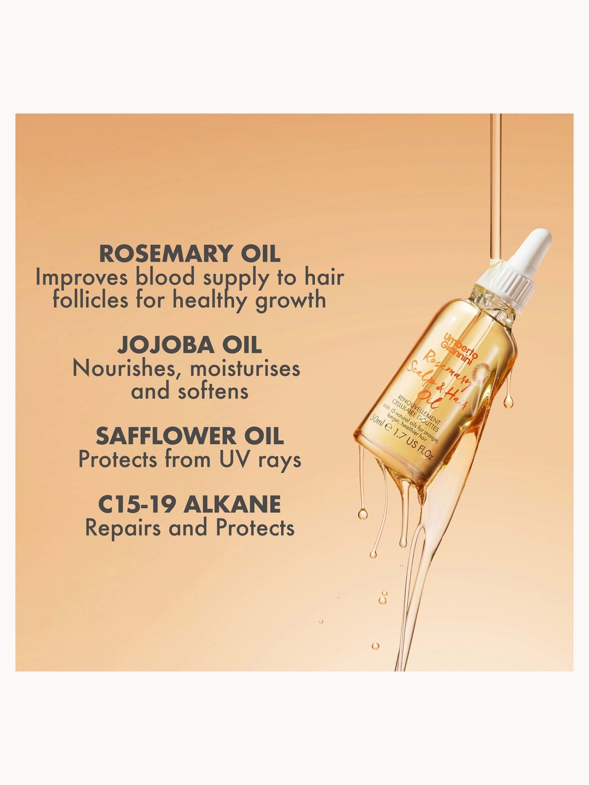 Umberto Giannini Rosemary Scalp and Hair Oil 50ml 3