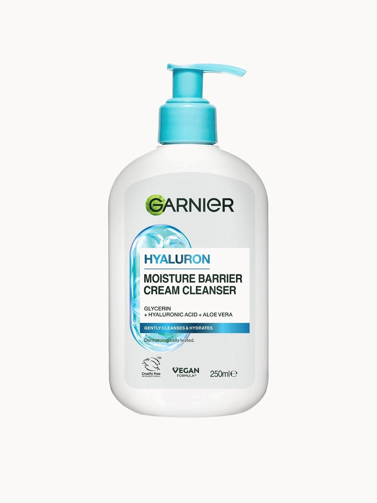 Garnier Hyaluron Barrier Protect Cream Cleanser, with Glycerin + Hyaluronic Acid + Aloe Vera 250ml
