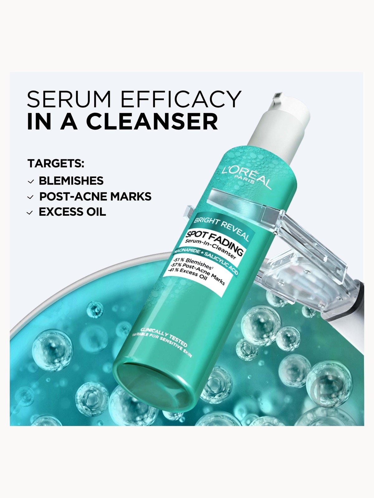 L'Oréal Paris Bright Reveal Spot Fading Serum-in-Cleanser with Niacinamide and Salicylic Acid 150ml 3
