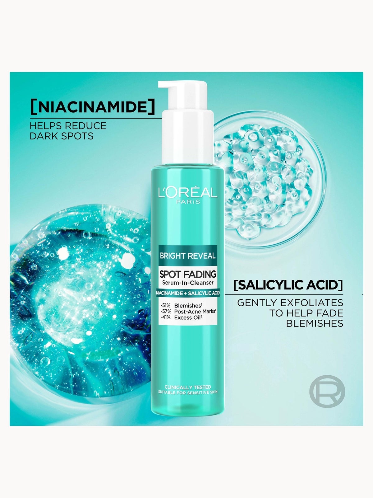 L'Oréal Paris Bright Reveal Spot Fading Serum-in-Cleanser with Niacinamide and Salicylic Acid 150ml 4