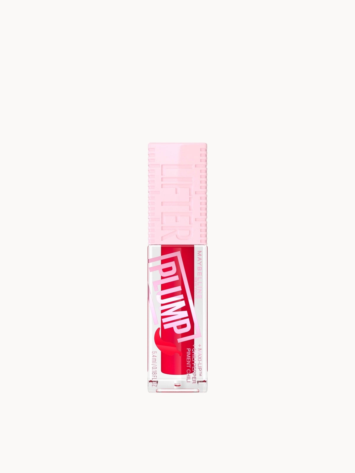 Maybelline Lifter Gloss Plumping Lip Gloss Lasting Hydration Formula With Hyaluronic Acid and Chilli Pepper (Various Shades) - Red Flag 2