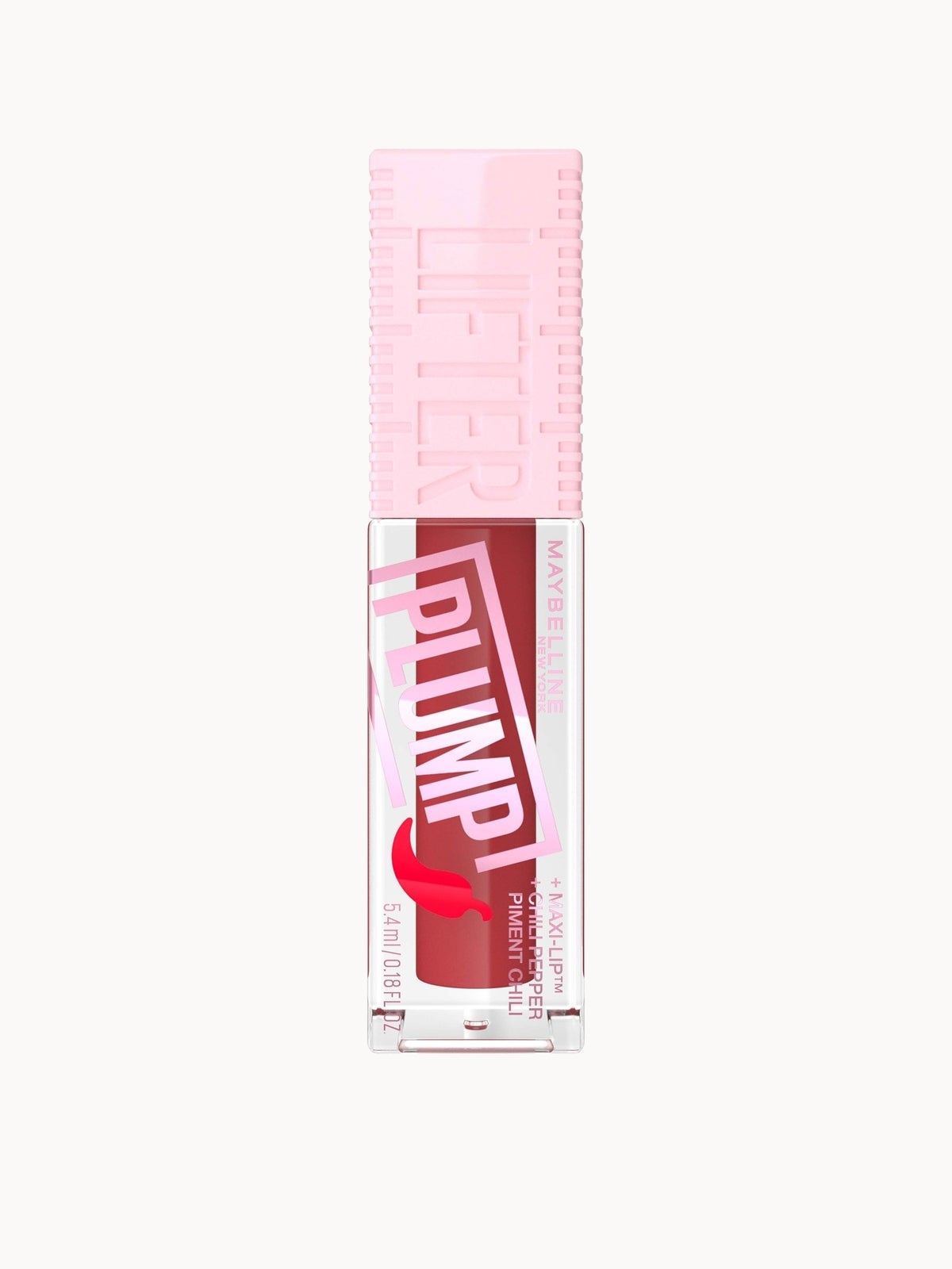 Maybelline Lifter Gloss Plumping Lip Gloss Lasting Hydration Formula With Hyaluronic Acid and Chilli Pepper (Various Shades) - Hot Chilli 2