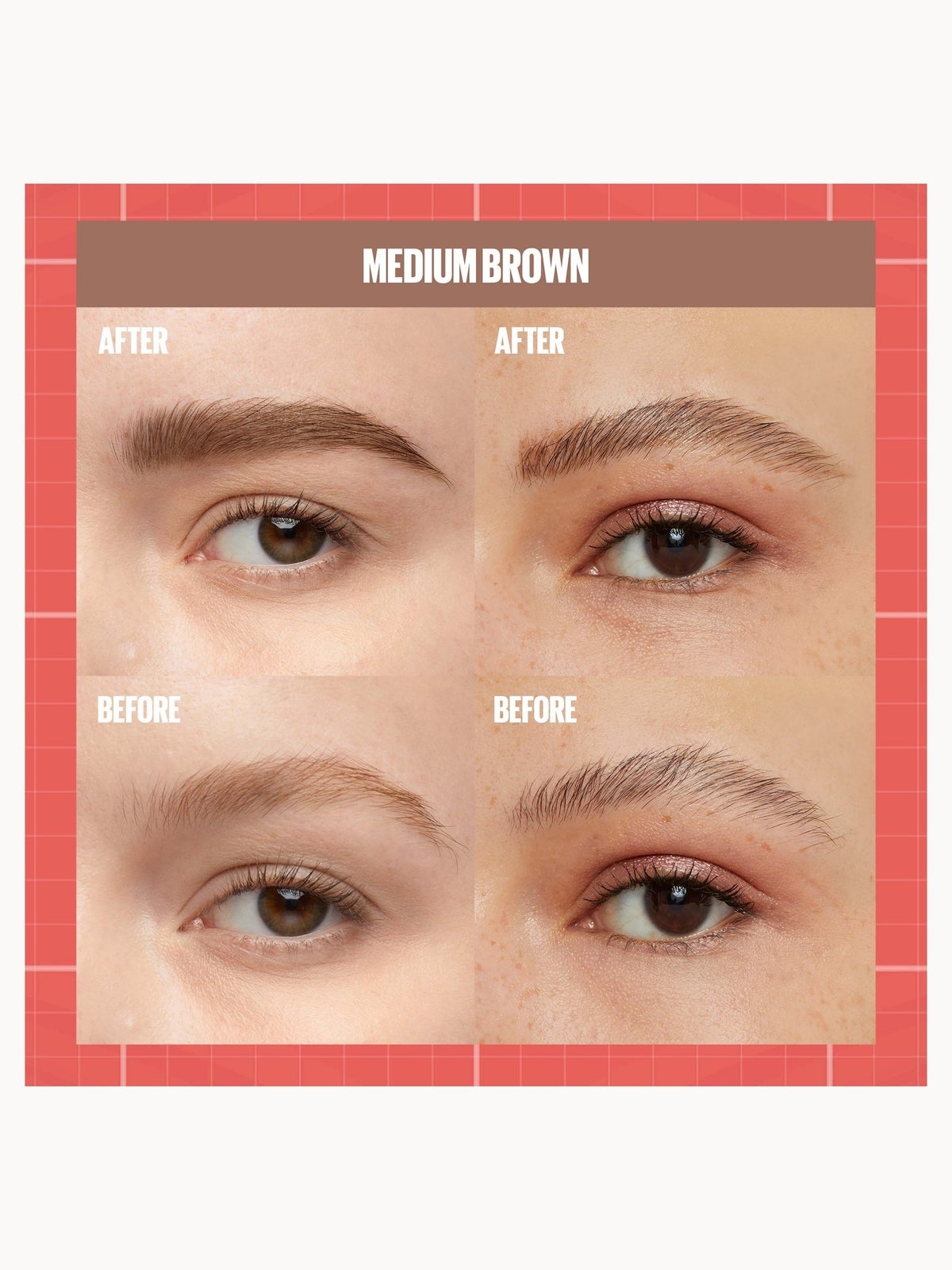 Maybelline Build-A-Brow 2 Easy Steps Eye Brow Pencil and Gel (Various Shades) - Medium Brown 3