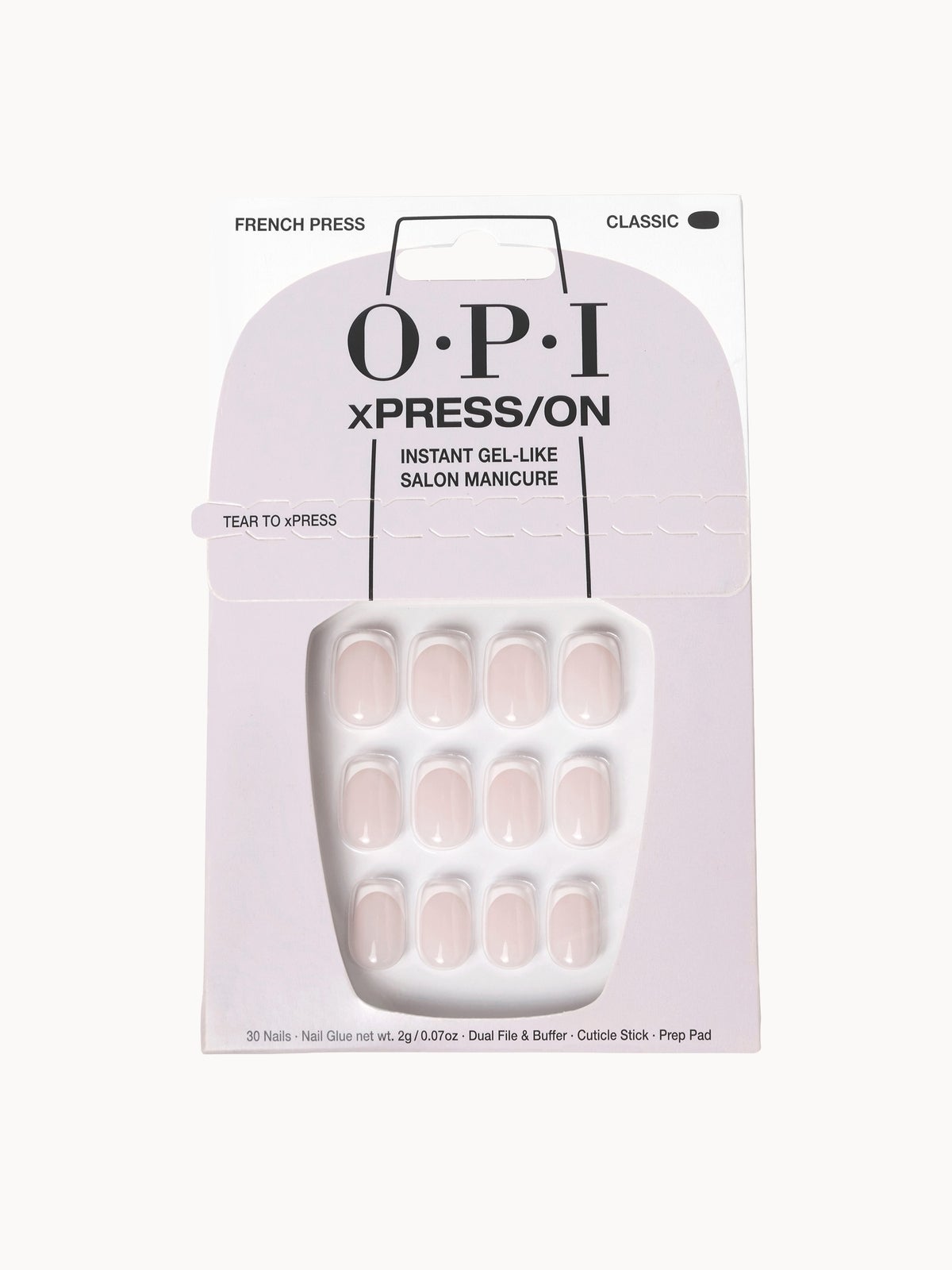 OPI xPRESS/ON Nude Press On Nails Gel-Like Salon Manicure - French Press