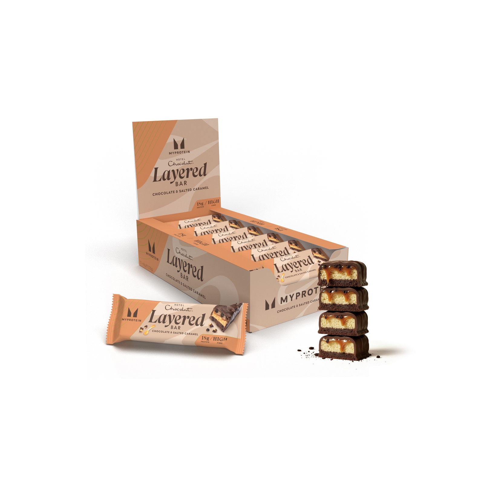 Myprotein UK MyProtein Myprotein Layered Bar - 12 x 60g - Hotel Chocolat - Salted Caramel