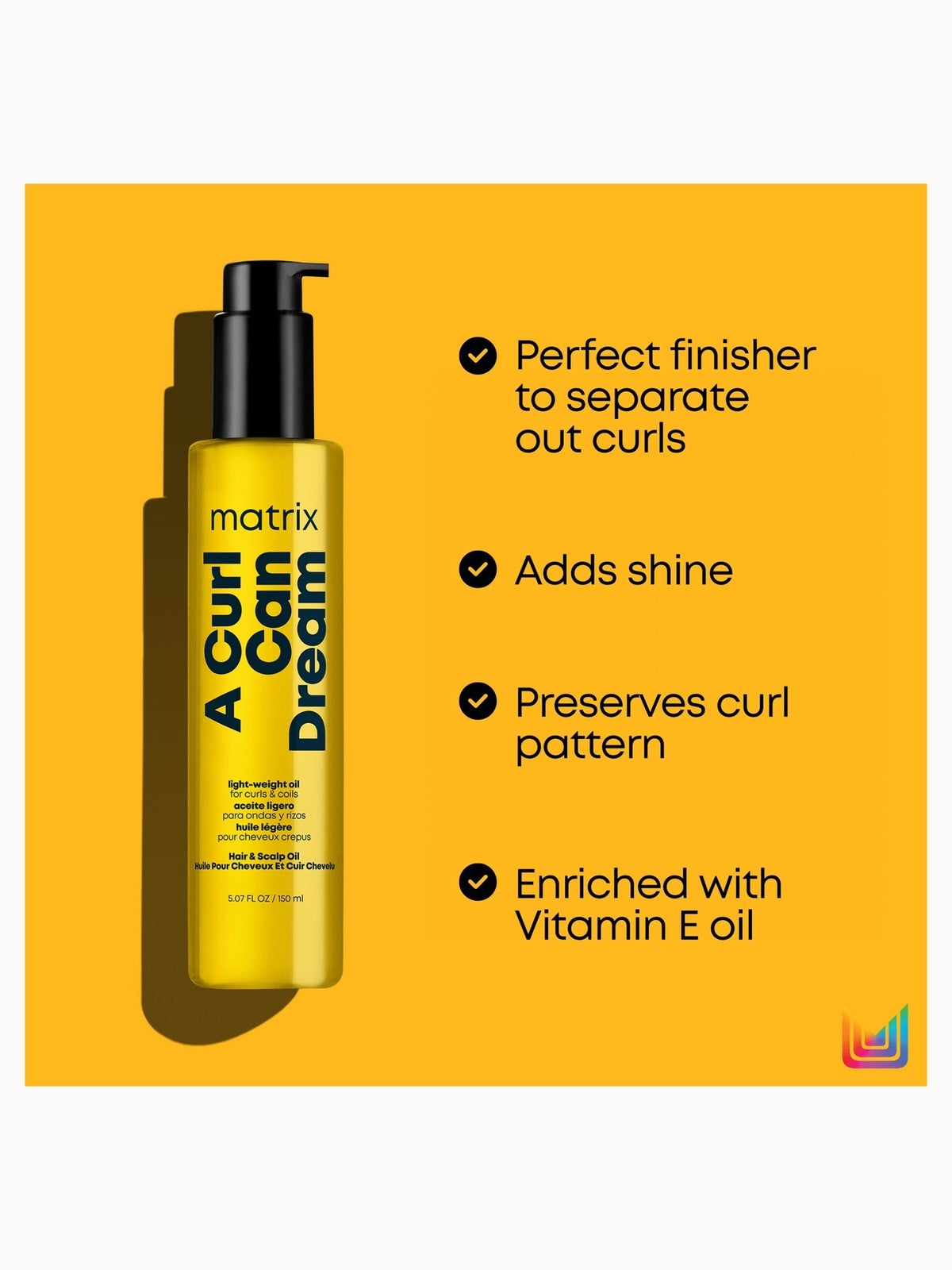 Matrix A Curl Can Dream Lightweight Oil with Sunflower Oil for Curly and Coily Hair 150ml 3