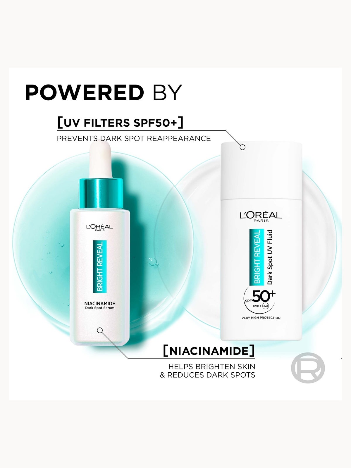 L'Oréal Paris Bright Reveal Niacinamide Dark Spot Set with Serum and UV Fluid SPF50+ 4