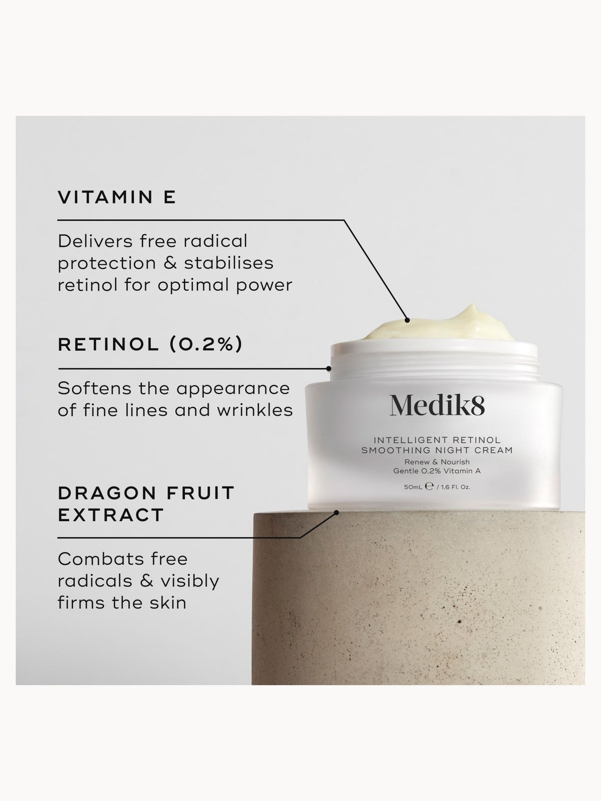 Medik8 Intelligent Retinol Smoothing Night Cream 50ml 3