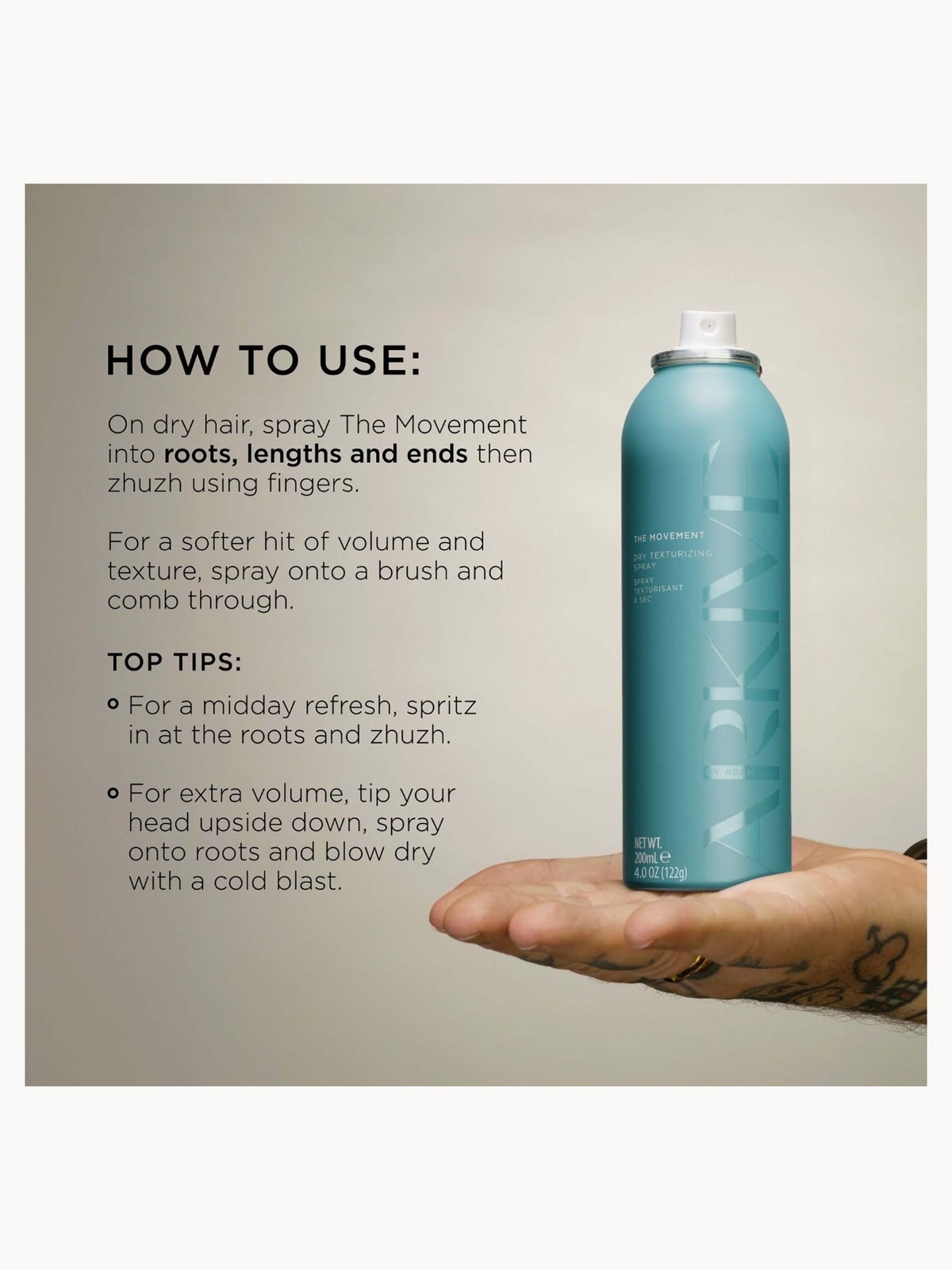 ARKIVE Headcare The Movement Dry Texturizing Spray 200ml 4