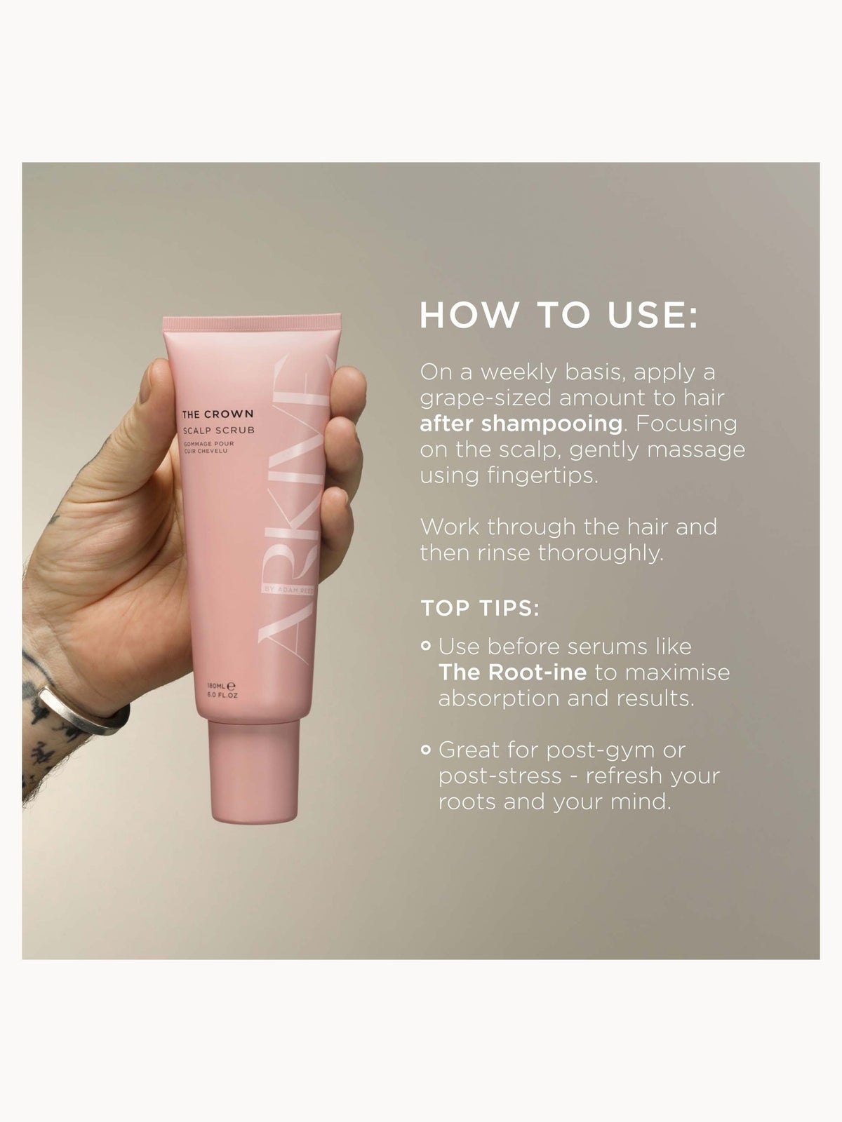 ARKIVE Headcare The Crown Scalp Scrub 180ml 3